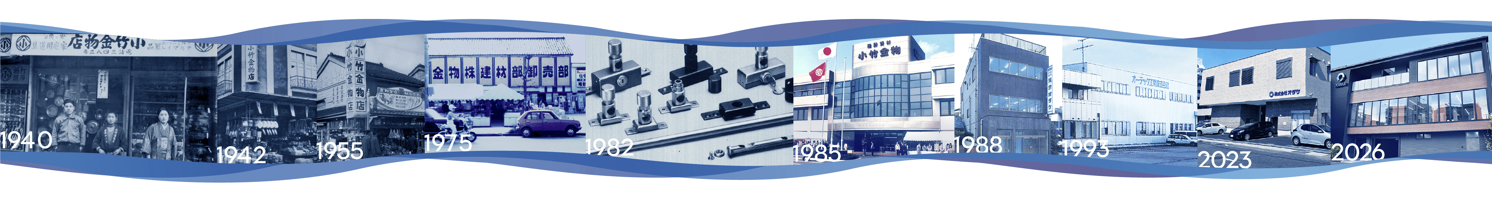 オダケの年表: 1942年 / 1955年 / 1973年 / 1982年