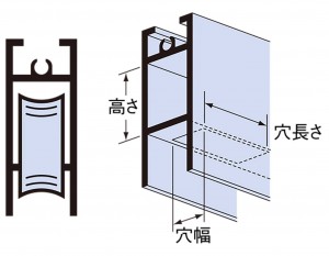 切込穴型タイプの取付サイズ