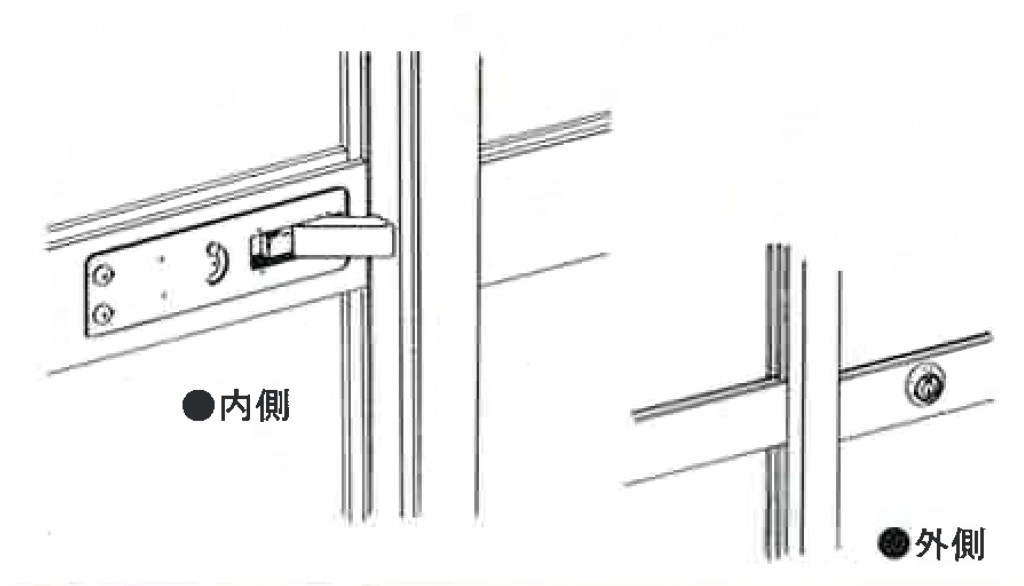サッシ中桟取付後の図