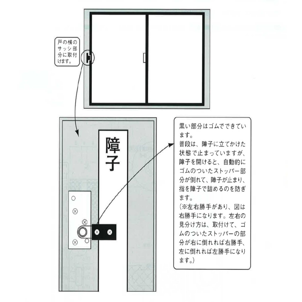 指詰め防止戸当りSD-511（イラスト）