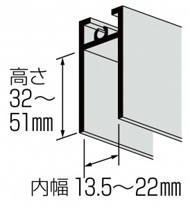 W13.5（Ａ）（Ｂ）（Ｆ）28型の下框の有効寸法