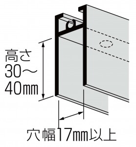 Ｔ17（Ａ）25型（平行型）の下框の有効寸法